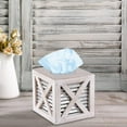 thumbnail image 2 of Autumn Alley White Barn Door Tissue Box Cover with Galvanized Metal, 2 of 9