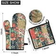 thumbnail image 6 of Pioneer Flower Kitchen Oven Mitt and Pot Holder Sets 4 Pcs for Baking, Cooking and Grilling, Heat Resistant Up To 392 °F, 6 of 7