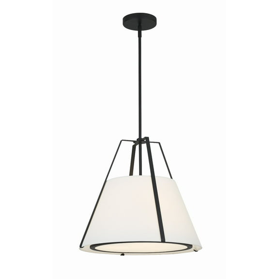 FUL-904-BK-Crystorama Lighting-Fulton - 3 Light Pendant-Black Finish