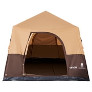 VEVOR Camping Tent, 8 Person Inflatable Cabin Tent with Rechargeable Pump, TPU Air Tube & 4 Large Mesh Windows, Portable Easy Setup Waterproof with Carry Bag for Family Outdoor Camping & Hiking,Beige