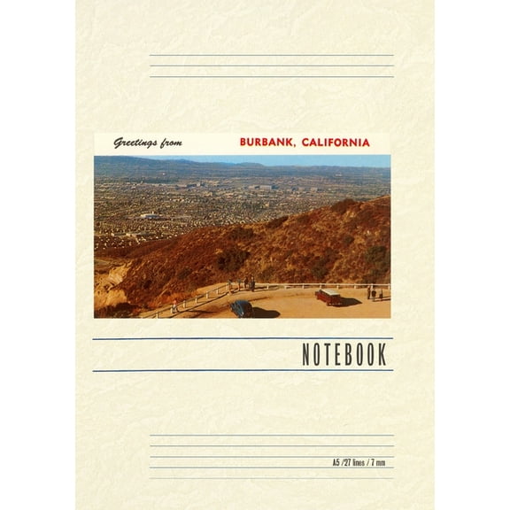 Vintage Lined Notebook Greetings from Burbank, California, (Paperback)