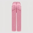 thumbnail image 5 of JLMSPLWG Kids Preppy Jeans Gradient Pink Girls Aesthetic Denim Jeans with Pockets Gradient Cute Soft Denim Straight High Waist Denim Pants Girl Clothes, 5 of 6