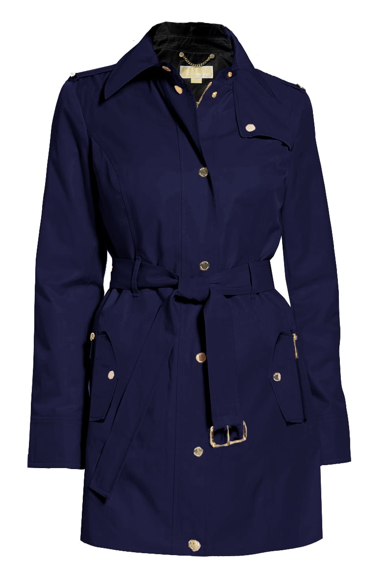 michael kors navy blue trench coat