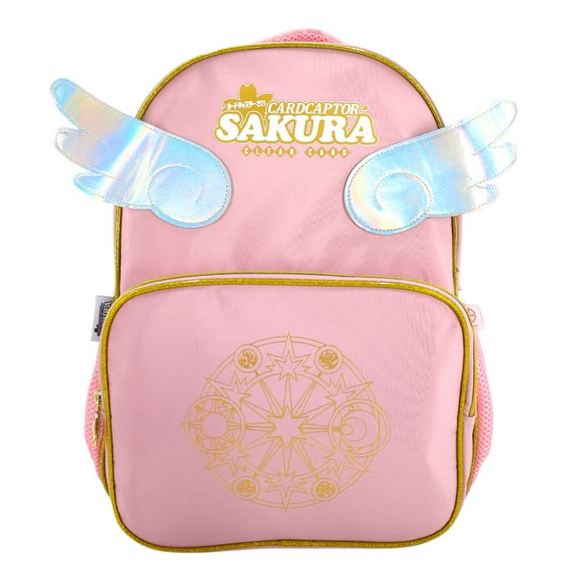 Mochila Escolar de Anime Sakura Cardcaptor Color Rosa con Alas