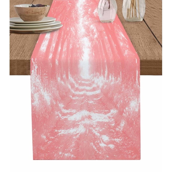 Boanket Pink Trees Table Runner - 72 Inch Long, Kitchen Dining Table Runner Dresser Scarves, Forest Art Decor Spring Summer Nature Leaf Farmhouse Decor for Coffee Tables Wedding Party Banquet