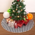 thumbnail image 2 of Famyfamy 54 Inches Christmas Tree Skirt Black and White Plaid Buffalo Check Double Layers Handicraft Xmas Decoration, 2 of 8