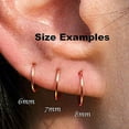 thumbnail image 7 of Nose Piercing Hoop Earrings Cartilage Septum Ear Helix Tragus Rings Multiple Hypoallergenic Thin Tiny Sold As One 12mm 22 GA 14K Rose Gold Filled, 7 of 7