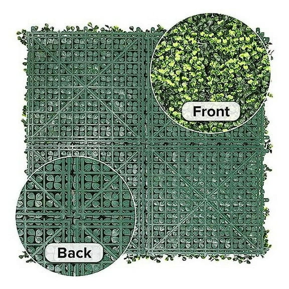 7 pcs 20" x 20" Artificial Boxwood Panel with Cover Back Hedge Topiary Plant Grass Backdrop Wall Privacy Fence Screen for Indoor Outdoor Garden Backyard Wedding Decor