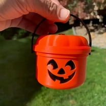 Halloween Clearance Boovnll Halloween Bucket Basket Bags, Mini Plastic Pumpkin Trick or Treat Bags, Halloween Candy Bags Treat Bags for Kids, Halloween Basket, Halloween Treat Bags, Halloween Bags