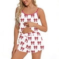 thumbnail image 4 of Yievot Cami Pajama Sets for Women 2 Piece Cute Graphic Print Pjs Soft Tank & Elastic Waist Shorts Camisole Lounge Set, 4 of 4