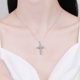 thumbnail image 5 of Collar de plata de ley 925 para mujer, cadena cruzada de moissanita chapada en oro pt950, cadena de clavícula, 5 of 6