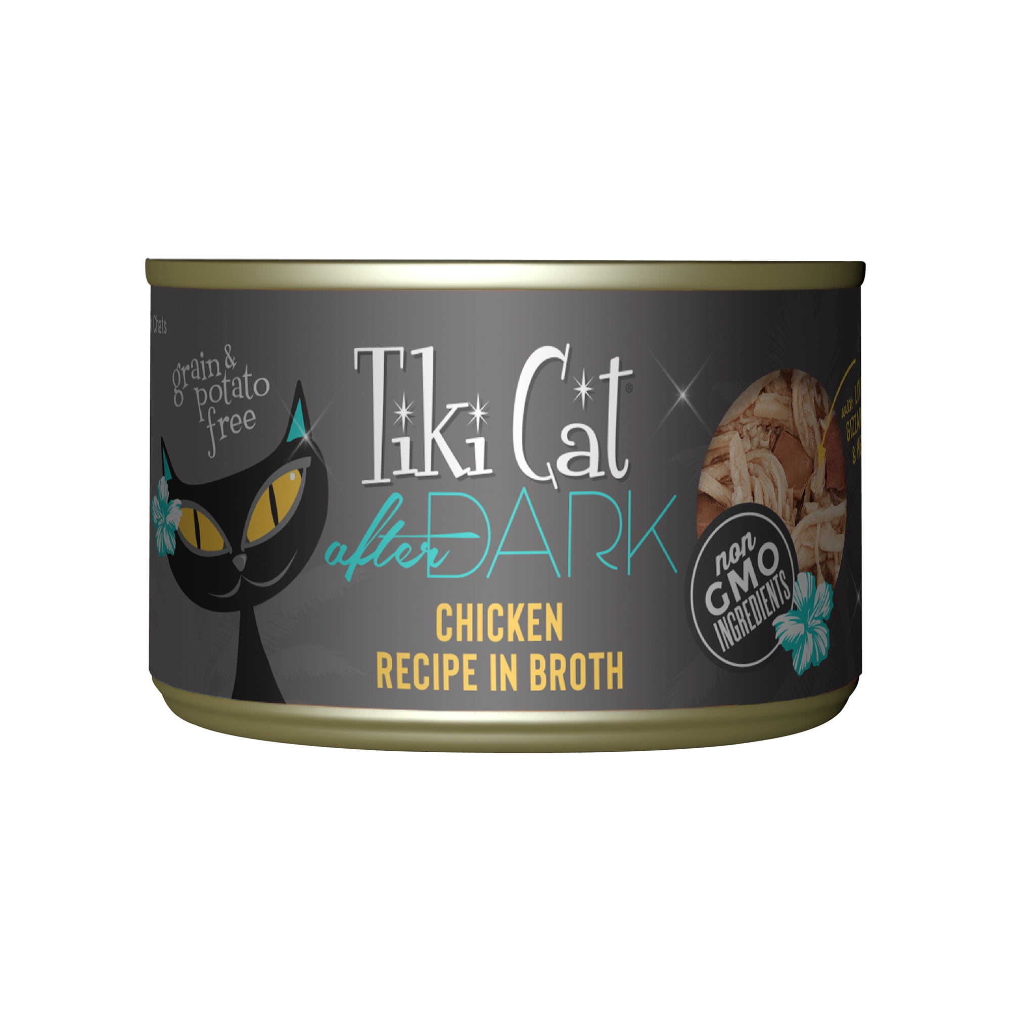 (2 pack) Tiki Cat After Dark Whole Foods Wet Cat Food, Chicken, 5.5 oz. Can