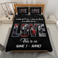 thumbnail image 3 of Lotusprinthandmade Personalized Couple Skull Love Quilt Bedding Set (White Binding) 5 Sizes (70x80), 3 of 3