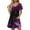 Purple, variant on Yotami Floral Summer Dress for Women with Pocket Short Sleeve Midi Dress Boho V-Neck Dress for Daily