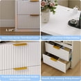 thumbnail image 6 of Fluted Nightstand, Bedside Table with Built-in Charging Station, Featuring 2 Drawer & Open Storage Space, Metal Handles & Curved Edge Design, Mid Century Modern Night Stand, for Bedroom, Living Room, 6 of 9
