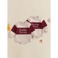thumbnail image 3 of Gupgi Barboteuse de la Saint-Valentin pour Bébé, Imprimé de Lettres, Col Rond, Manches Longues, Chandail/Justaucorps pour Garçons et Filles, 3 of 9