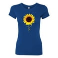 thumbnail image 2 of Sunflower Christian Faith Cross Inspirational/Christian Womens Slim Fit Junior Tee, Royal, Large, 2 of 3