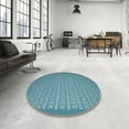 thumbnail image 4 of Ahgly Company Machine Washable Indoor Square Contemporary DarkCyan Green Area Rugs, 5' Square, 4 of 7