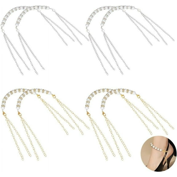 Shoe Straps High Heel Shoe Straps Chain Shoelace Anti Loose Straps Anklet Belt for Holding Loose Heels Ankle Straps Multi-color