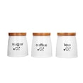 thumbnail image 1 of Juego de contenedores de azúcar para café, té, tapa de bambú, hierro duradero, fácil almacenamiento, buen sellado, botes de cocina para el hogar y la Oficina, 3 uds., 1 of 8