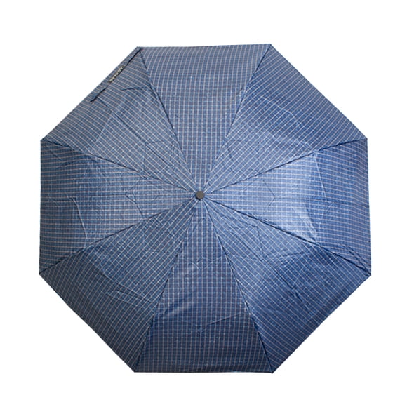 Sombrilla de Bolsillo con Mecanismo Semiautomático Filtro UV Diseño de Cuadros Color Azul