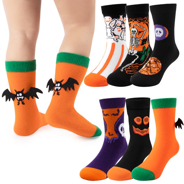 13T Baby Boys Girls Halloween Socks 6 Pairs Toddler Infant Cotton