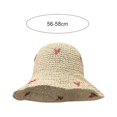 thumbnail image 2 of Sombrero de pescador con protección solar para mujer, sombrero de paja para playa, verano, 56-58 cm de circunferencia de la cabeza, 2 of 5