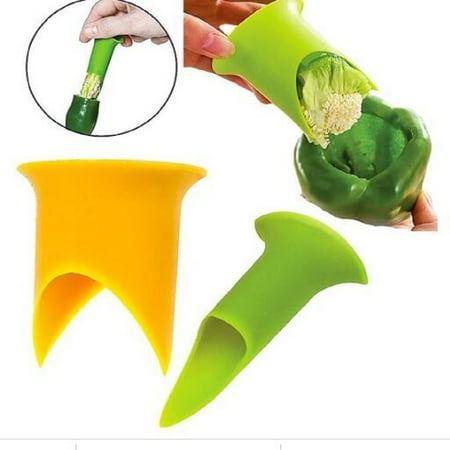 

2 Pcs Pepper Corer Twist To Core & Seed Stuffed Bell Chili Jalapeno Cut Small Large Tomato Slice Remover Bright Kitchen