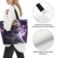 thumbnail image 3 of Fotbe Purple Moon Cat Bolsa Tote Estética de Lona con Estampado para Mujer - Bolsa Reutilizable de Hombro Casual para Vacaciones, Compras, Trabajo y Gimnasio, 3 of 8