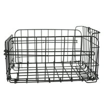 Black Steel Wire Bike Basket for Storage and Accessories, Front or Rear Carrier Basket