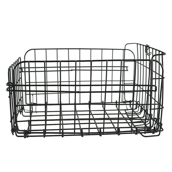 Black Steel Wire Bike Basket for Storage and Accessories, Front or Rear Carrier Basket