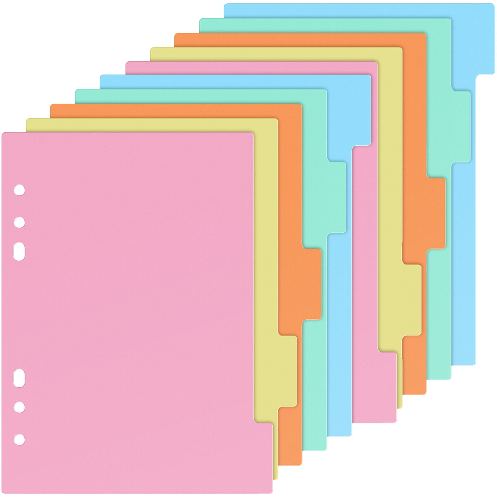 Tab Dividers 10 Pcs Tab Dividers 6 Holes Plastic Labels Index Binder Dividers For A5 Size