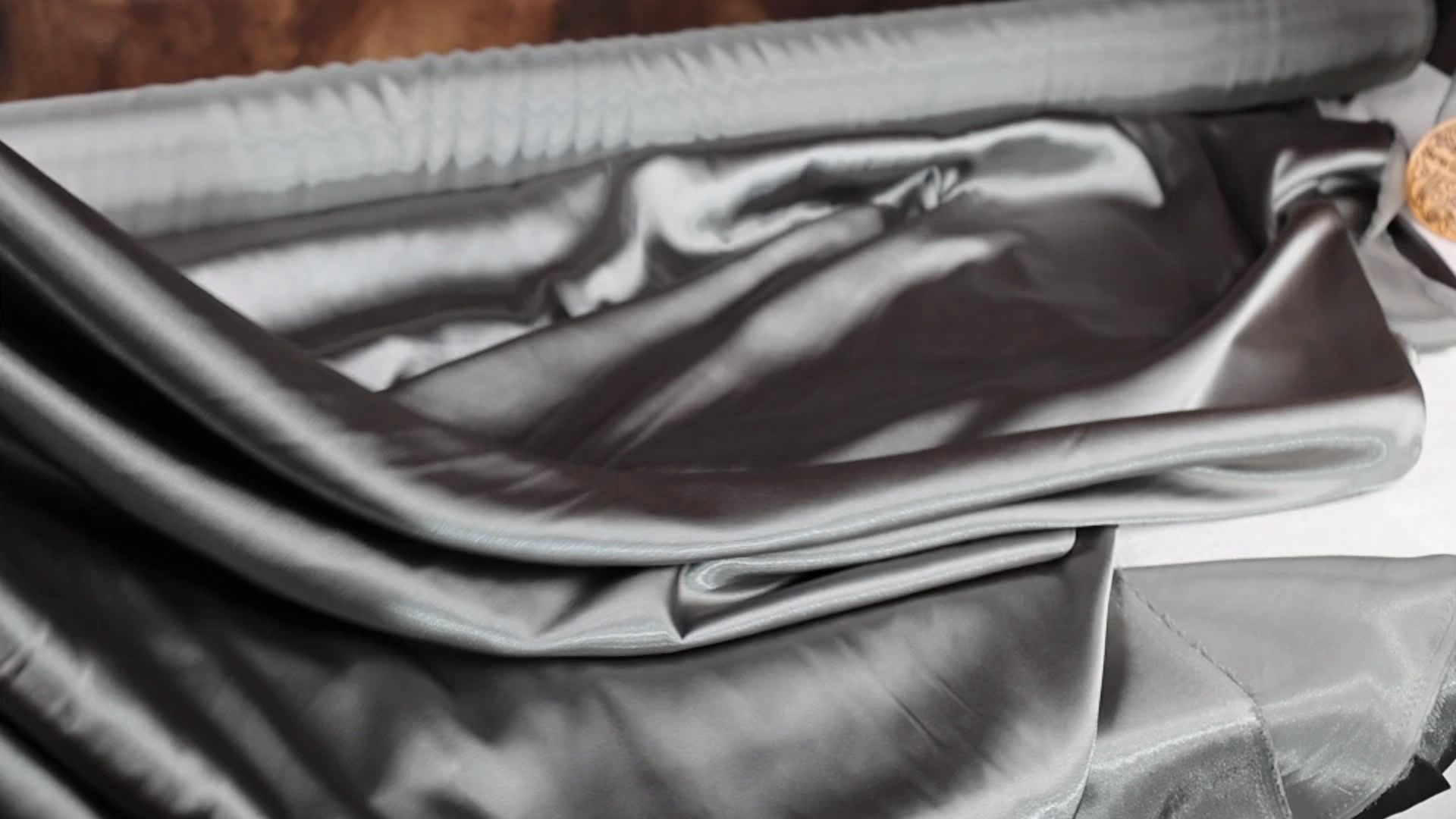BUTTERFLY- Charcoal Satin Charmeuse Fabric By The Yard 49