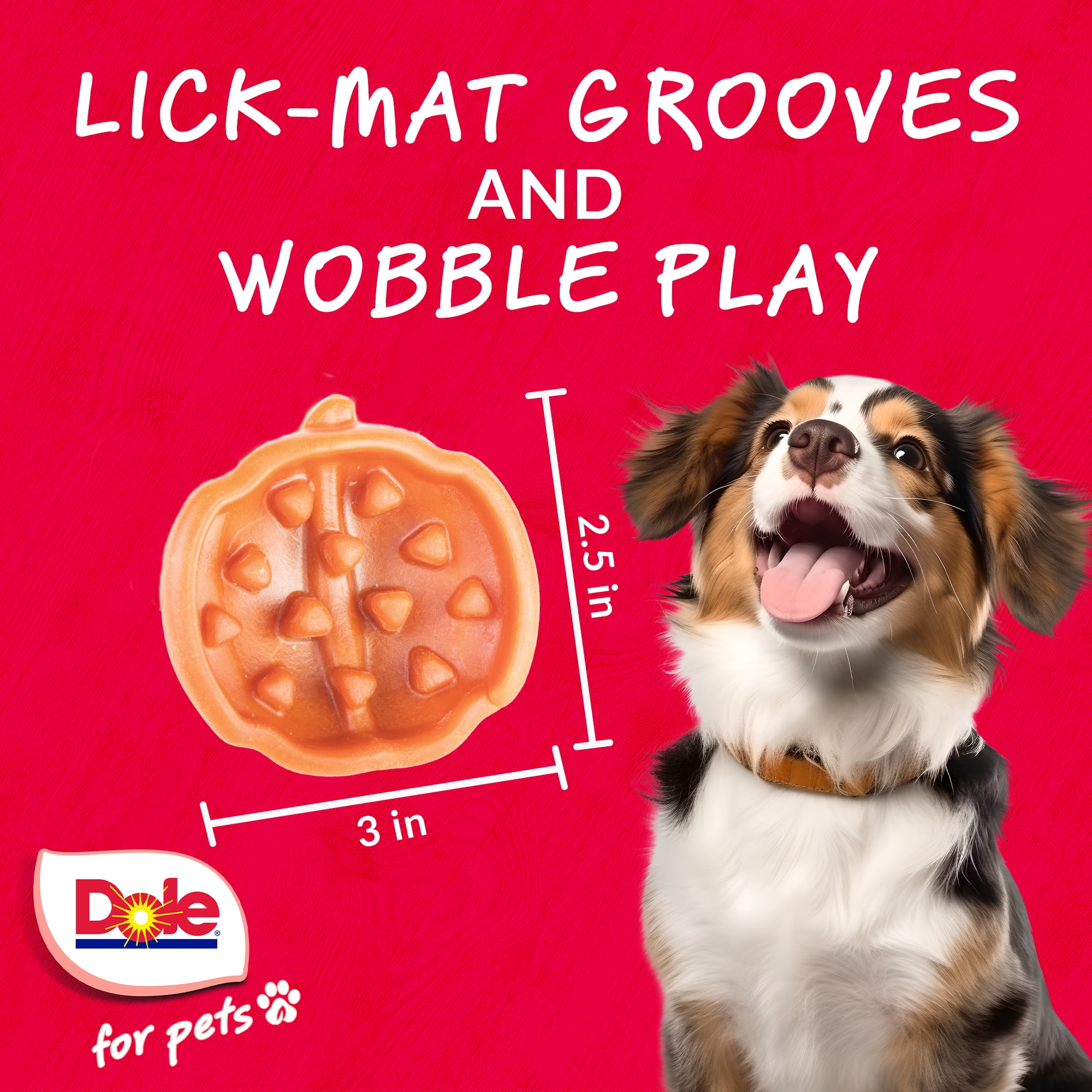 Dole Freshly Fetched Lasting Chew, Pumpkin Flavor Dog Dental Treats, No Wheat, Corn or Soy, 8oz, 5ct