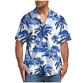thumbnail image 2 of Donemore Men's Tropical Hawaiian Print Short Sleeve Button-Down Shirt Casual Vacation Resort Style Breathable Cotton Shirt with Loose Fit Trendy Men's Apparel, 2 of 5