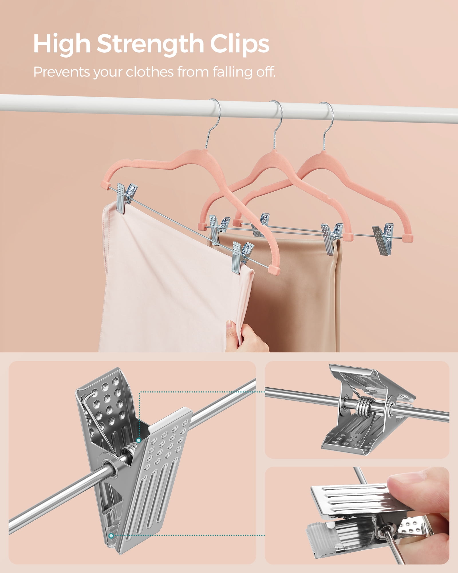 30-Pack Pants Hangers, 16.7-Inch Long Velvet Hangers with Adjustable Clips, Heavy-Duty, Non-Slip Skirt Hangers, Velvet Pants Hangers