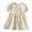 Beige, variant on WXFAZCVU Baby Girls Dress Toddler Embroidered Lapel Short Sleeved Flower Dress Daily Wear Size 9-12 Months