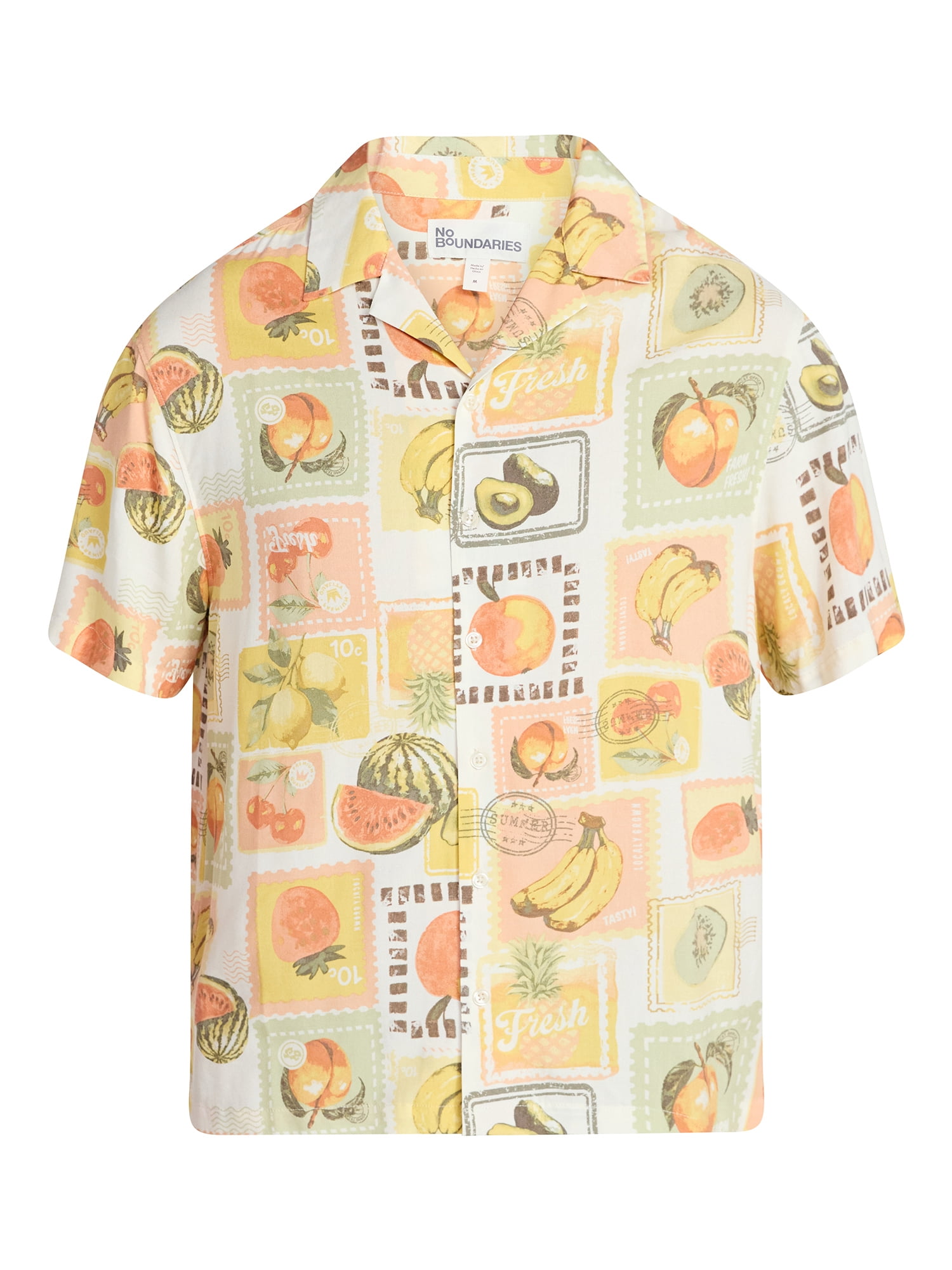 No Boundaries Rayon Shirt with Short Sleeves, Men's and Big & Tall XS-4XLT