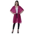 thumbnail image 1 of Moomaya Boléro en Georgette pour Femmes, Ouvert à l'Avant, Long et Transparent, avec Pompons, 1 of 7