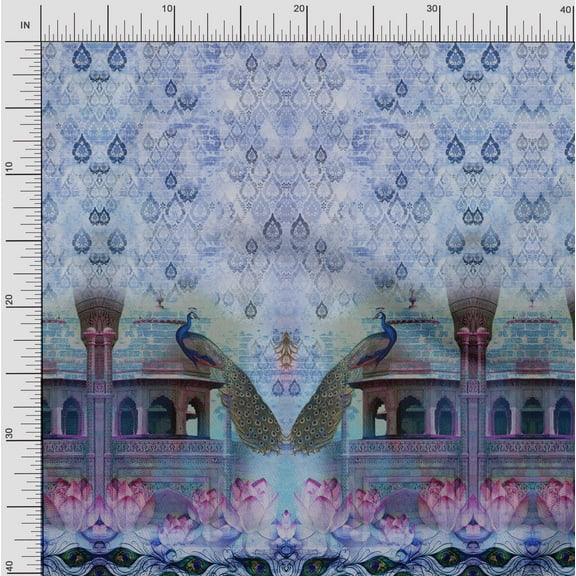 Soimoi Cotton Voile Fabric Floral & Panel Decor Fabric Printed Yard 42 Inch Wide