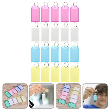 WRISTBIQUE 40Pcs Plastic Key Tags for Women Family Members Assorted Color