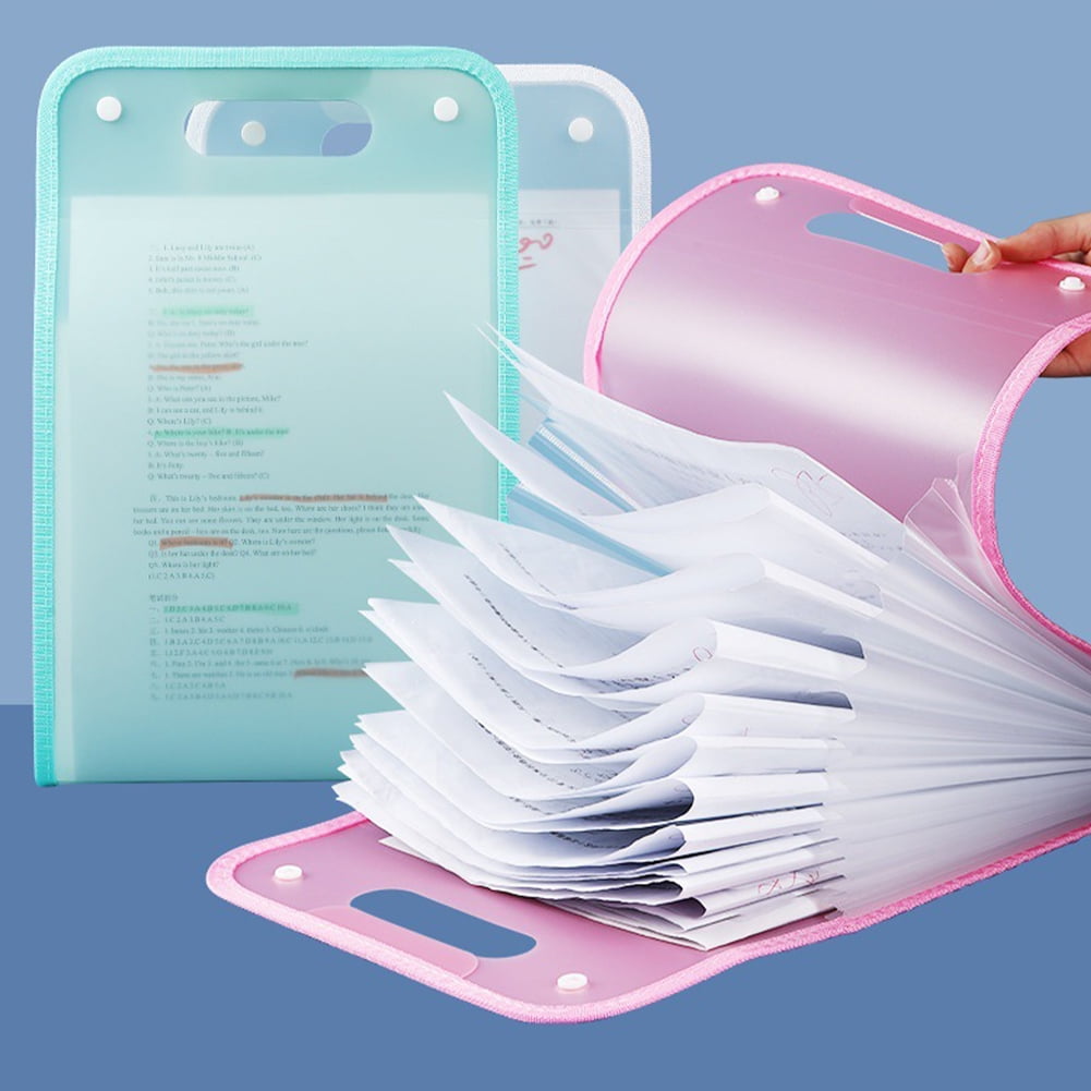 KYAIGUO 2 Piece Vertical Expanding Folder A4 Letter Size Paper Document Receipt Organizer File Folder for Classroom, Home, Office and Travel