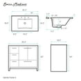 thumbnail image 2 of Virage 36 in. White Bathroom Vanity With White, 3-Hole Ceramic Sink Top, 2 of 8