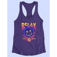 thumbnail image 3 of Flaming Globe And Eyeball Racerback Tank Women -Image by Shutterstock, Female Large, 3 of 4