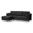 thumbnail image 7 of Baxton Studio Mireille Modern and Contemporary Dark Grey Fabric Upholstered Sectional Sofa-Color:Grey,Material:Fabric "Polyester 100"/Pine Wood/Foam,Quantity:1,Style:Contemporary, 7 of 7