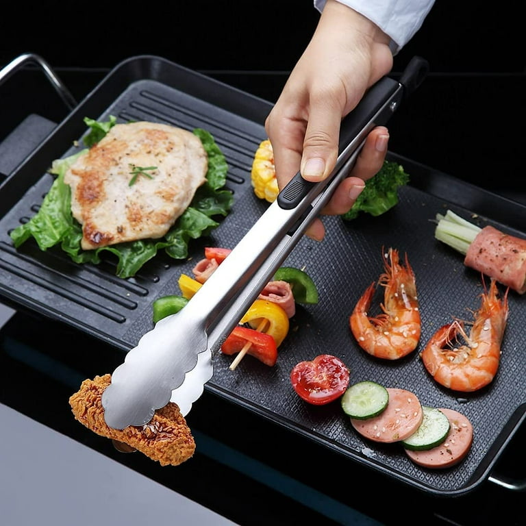 Tong 12 Stainless Steel Cooking Locking BBQ Grill Salad Kitchen