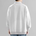 thumbnail image 4 of SYMOID Sweatshirt for Men No Hood White Plain Mens Clothes Zipper Pullover Sweatshirt Fall and Winter, 4 of 7