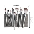 thumbnail image 3 of Mineart 12 Piece Makeup Brush Set With Deep Gray Empty Envelope Bag Professional Cosmetic Application Tools, 3 of 9
