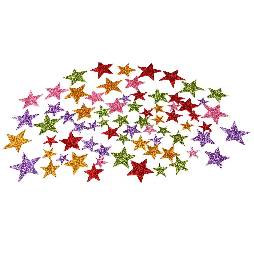 RJV Global Multicolors Star Shaped Glitter Sticker Foam Self