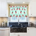 thumbnail image 5 of Yayeee Kitchen Curtains Tier Pair Light Filtering 27"x24" Rod Pocket Short Cafe Window Panel, Green Strawberry, 5 of 7